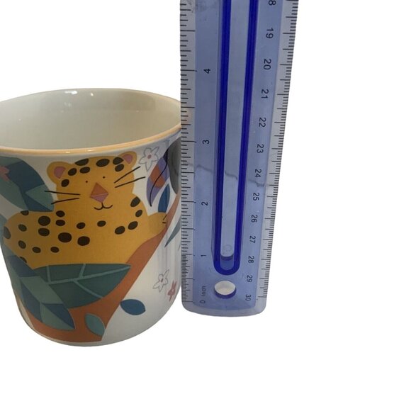 Mikasa Jungle Friends Leopard Coffee Mug Stoneware Cheetah Parrots Giraffe - Picture 9 of 10